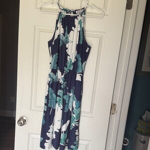 Tropical Print Halter Dress